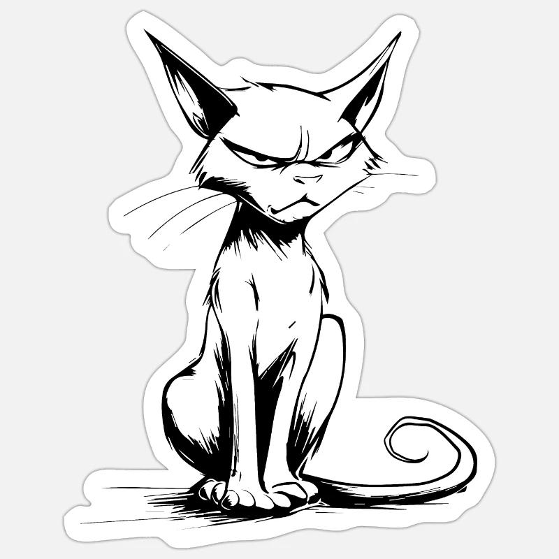 Grim Cat Sticker size S (10 x 10 cm)