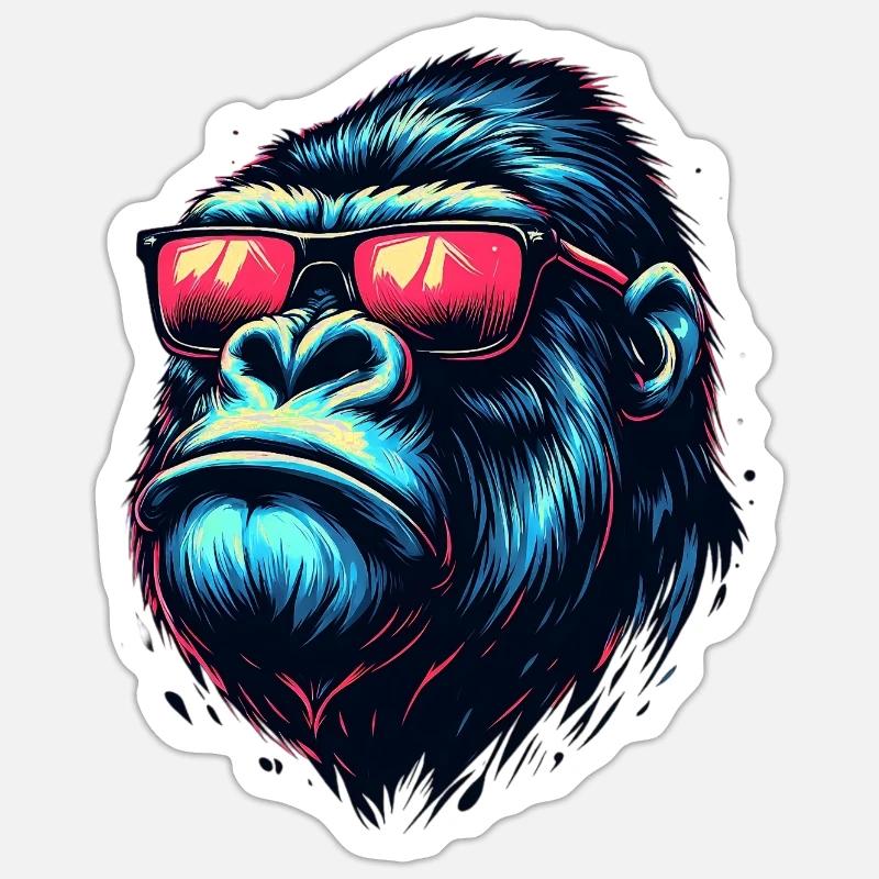 Gorilla - Sticker size S (10 x 10 cm) - white matte