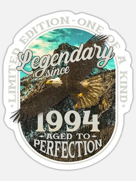 Legendär seit 1994 - Sticker Größe S (10 x 10 cm) - Mattweiß