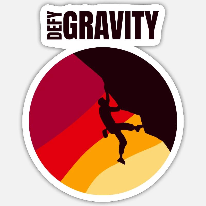 Defy Gravity - Climber Gift - Sticker size S (10 x 10 cm) - white matte