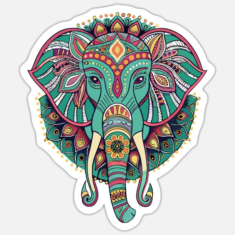 Elephant - Artfully designed Sticker size S (10 x 10 cm)