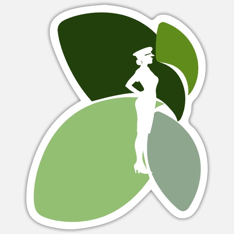 Stewardess Flugzeug - Sticker Größe S (10 x 10 cm) - Mattweiß