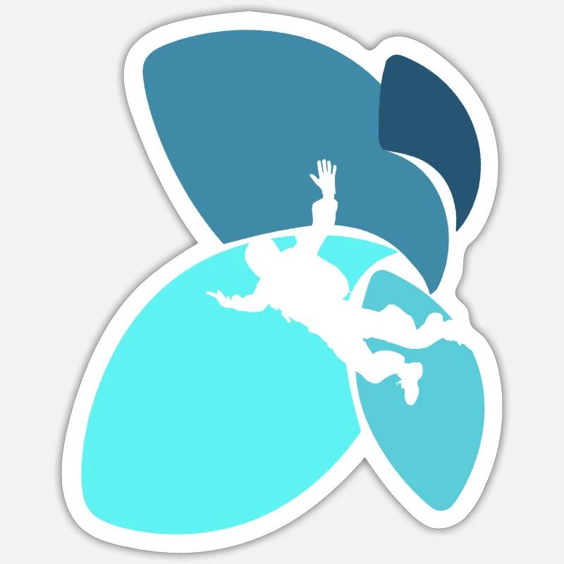 Skydiving Adrenalin Parachuting - Sticker Größe S (10 x 10 cm) - Mattweiß