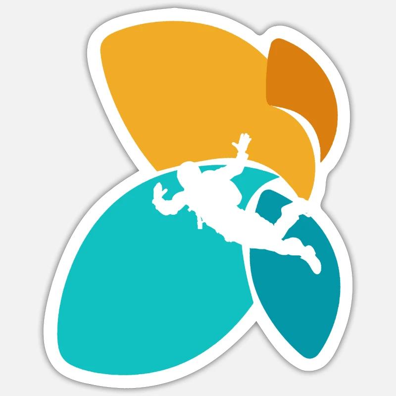 Parachutisme Parachutisme Adrénaline - Sticker taille S (10 x 10 cm) - blanc mat