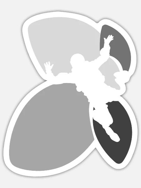 Parachuting Freifall Skydive - Sticker Größe S (10 x 10 cm) - Mattweiß