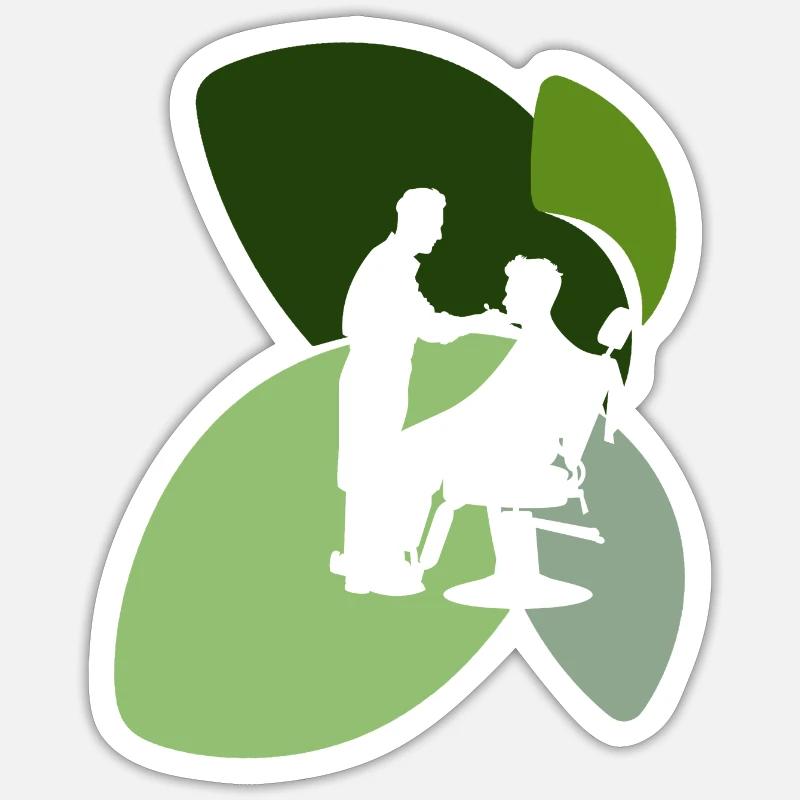 Coiffeur Apprenti Coiffeur - Sticker taille S (10 x 10 cm) - blanc mat