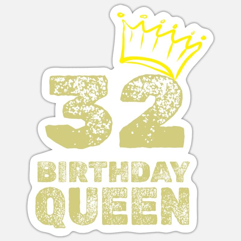 32 ans - Sticker taille S (10 x 10 cm) - blanc mat