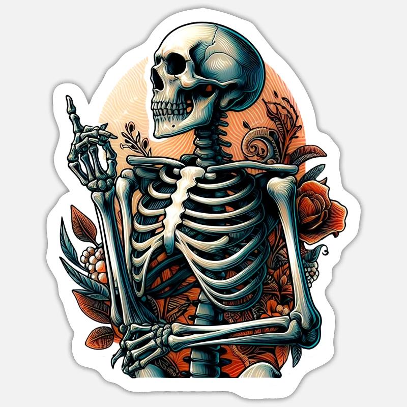 Skeleton - bone Sticker size S (10 x 10 cm)