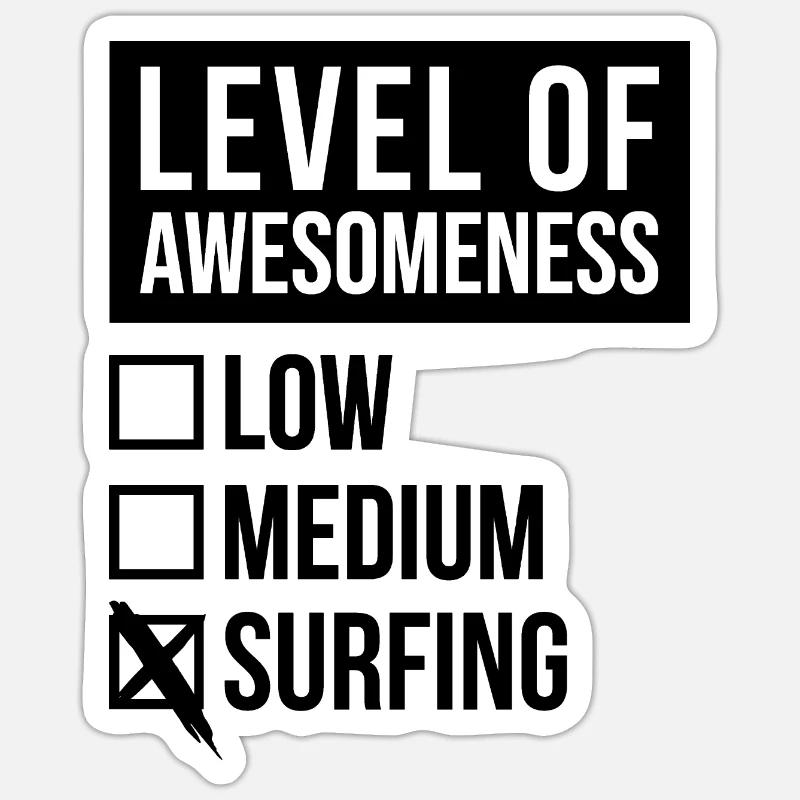 surf - Sticker taille S (10 x 10 cm) - blanc mat