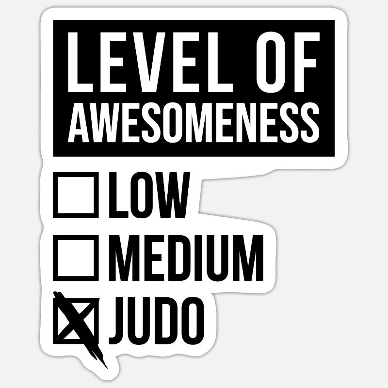judo - Sticker taille S (10 x 10 cm) - blanc mat