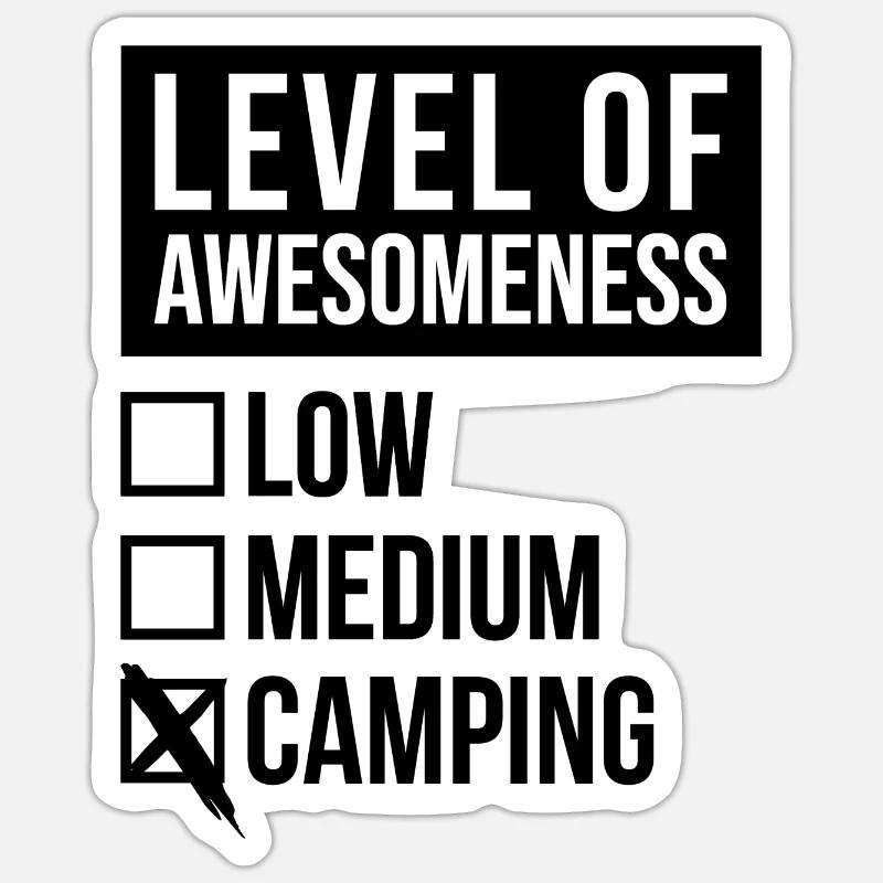 Camping - Sticker Größe S (10 x 10 cm) - Mattweiß