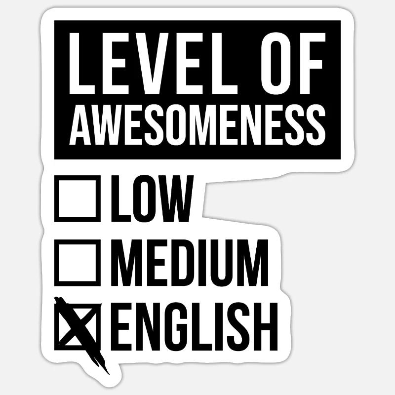 Englisch Sticker Größe S (10 x 10 cm)