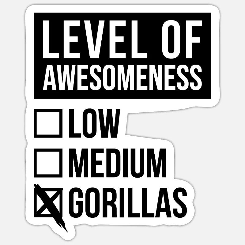 Gorilla - Sticker size S (10 x 10 cm) - white matte