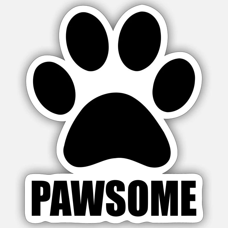 Pawsome - Sticker size S (10 x 10 cm) - white matte