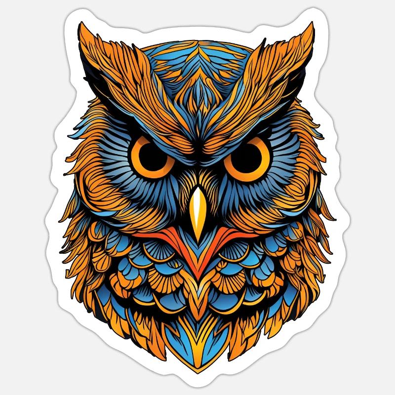 Porträt einer Eule Sticker Größe S (10 x 10 cm)