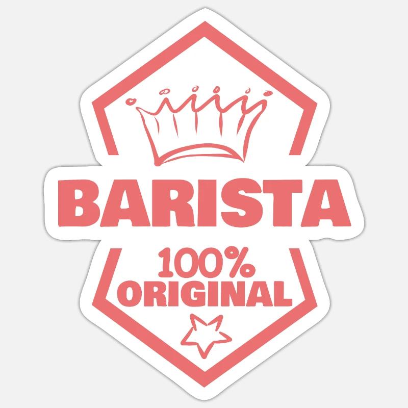 Work Barista - Sticker size S (10 x 10 cm) - white matte