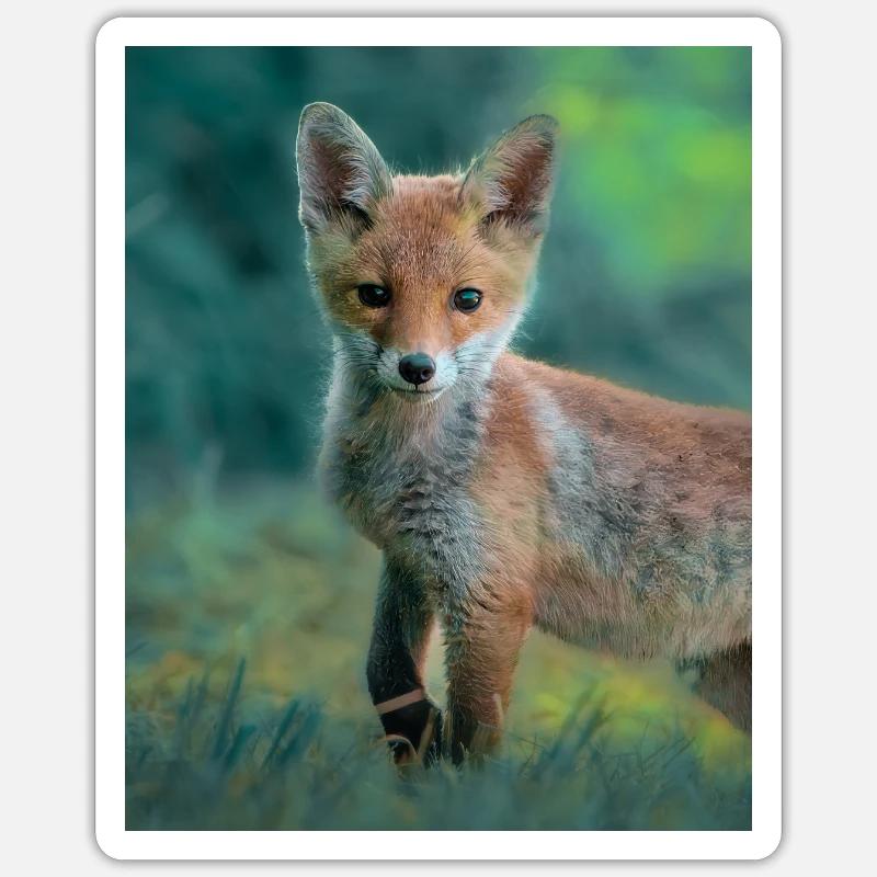 Young Fox - Sticker size S (10 x 10 cm) - white matte