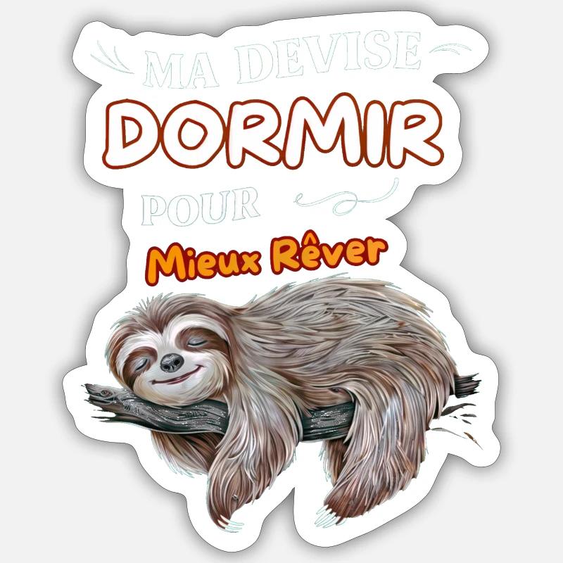 Ma devise Dormir pour mieux rêver - Sticker taille S (10 x 10 cm) - blanc mat