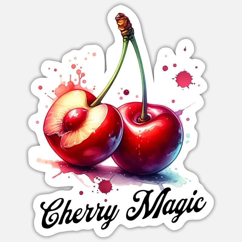 Magic Cherry - Sticker size S (10 x 10 cm) - white matte