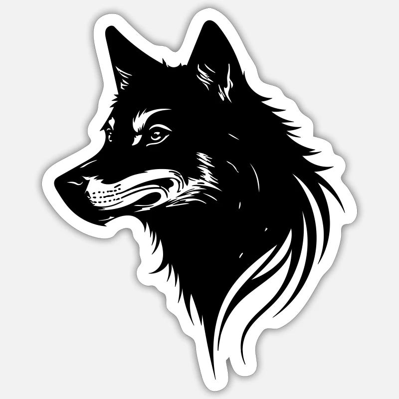 Wolf - Sticker Größe S (10 x 10 cm) - Mattweiß