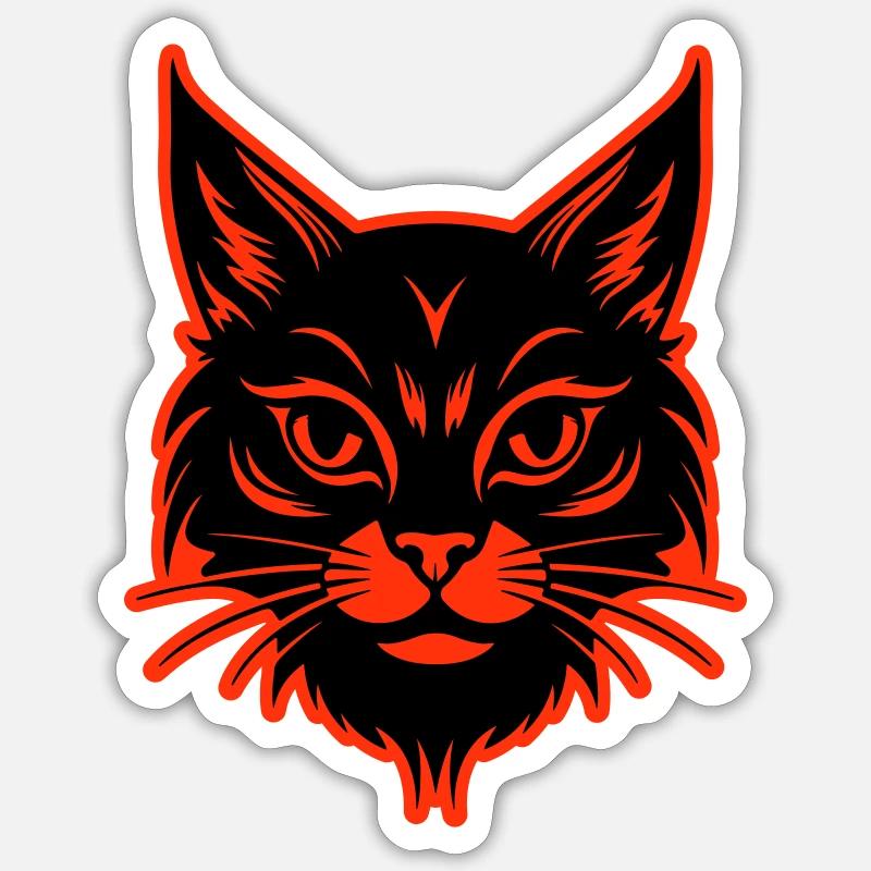 Cat Head - Sticker size S (10 x 10 cm) - white matte