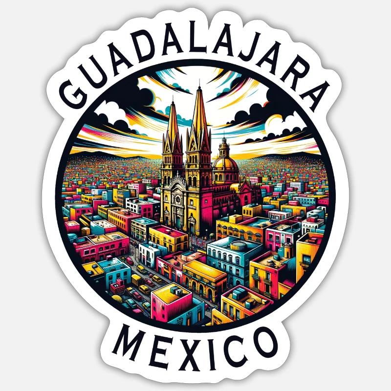 Guadalajara Mexiko Städte Design Sticker Größe S (10 x 10 cm)