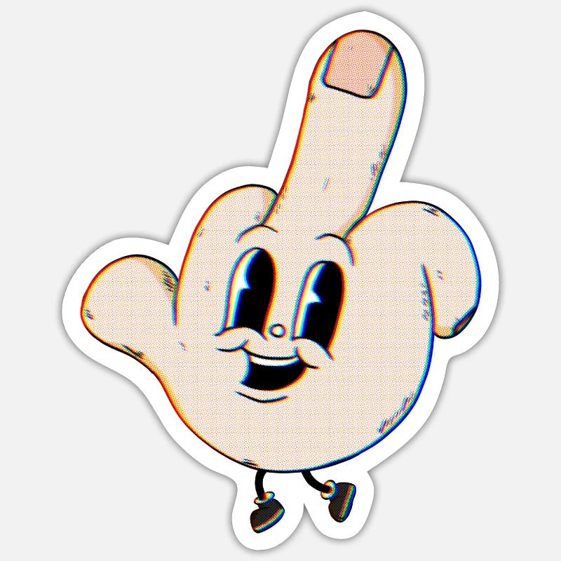dancefly Mittelfinger Sticker Größe S (10 x 10 cm)