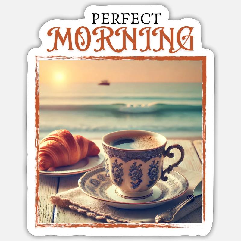 Perfekter Morgen Sticker Größe S (10 x 10 cm)
