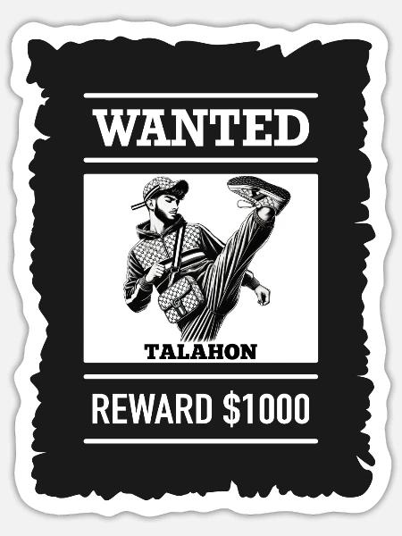 Talahon Wanted - Sticker Größe S (10 x 10 cm) - Mattweiß