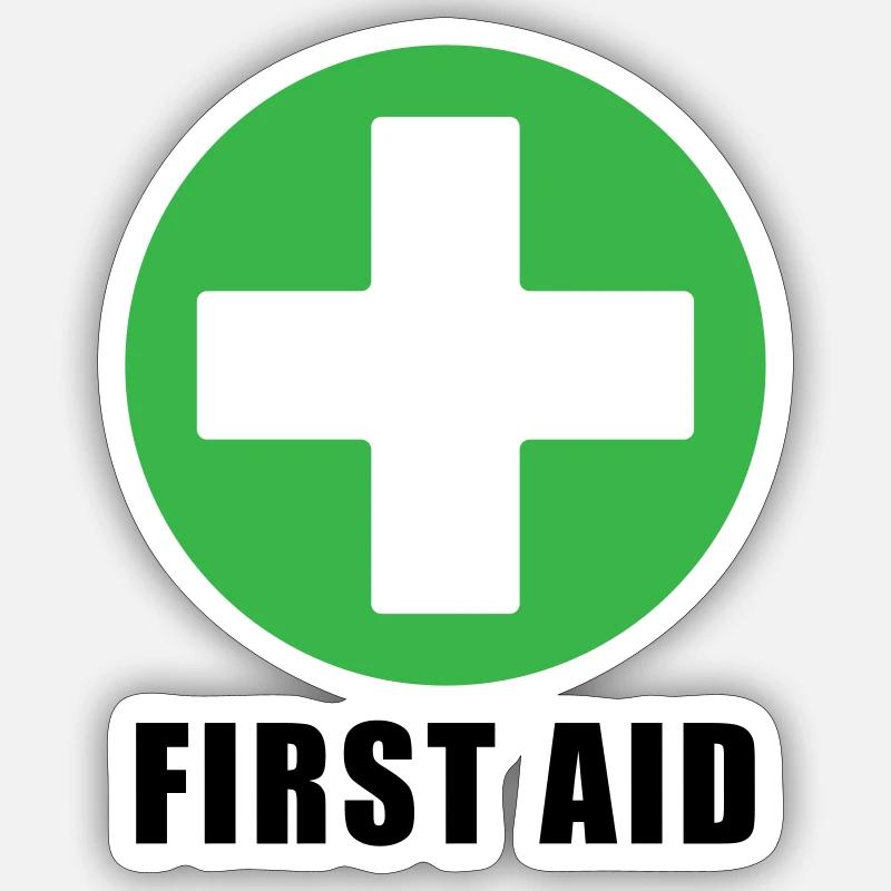 FIRST AID - Sticker size S (10 x 10 cm) - white matte