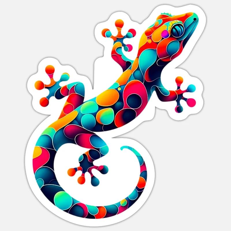 Gecko - Sticker size S (10 x 10 cm) - white matte