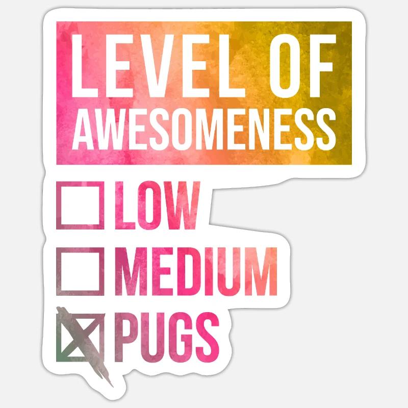 Pug - Sticker size S (10 x 10 cm) - white matte