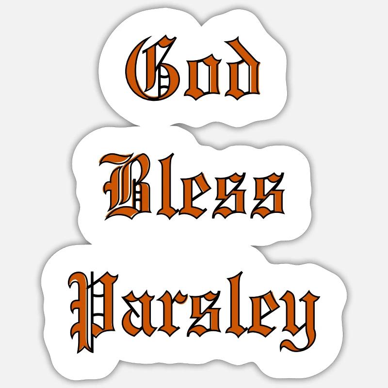 GodBlessParsley - Sticker size S (10 x 10 cm) - white matte