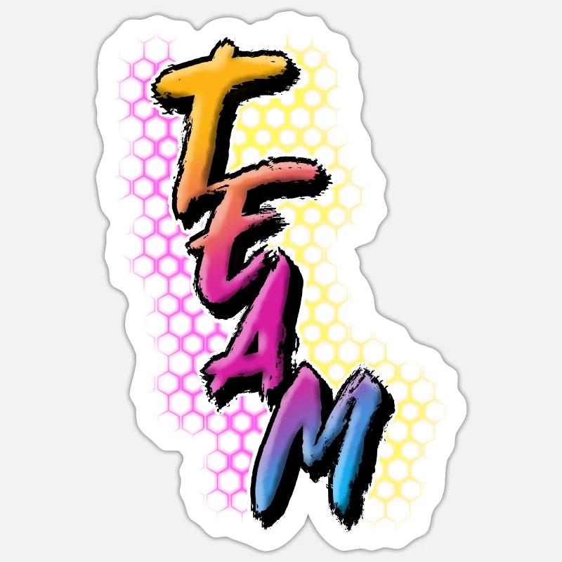 Équipe - Sticker taille S (10 x 10 cm) - blanc mat
