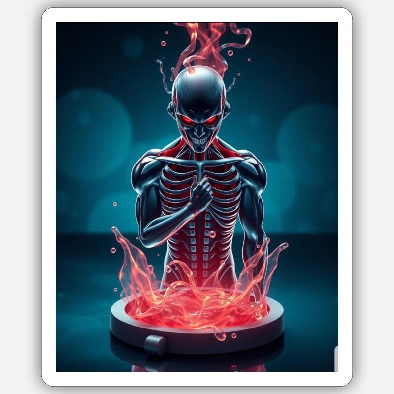 Devil - Sticker size S (10 x 10 cm) - white matte