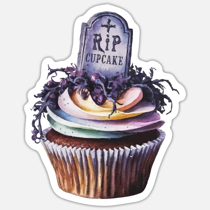 R.I.P. cupcake Sticker taille S (10 x 10 cm)