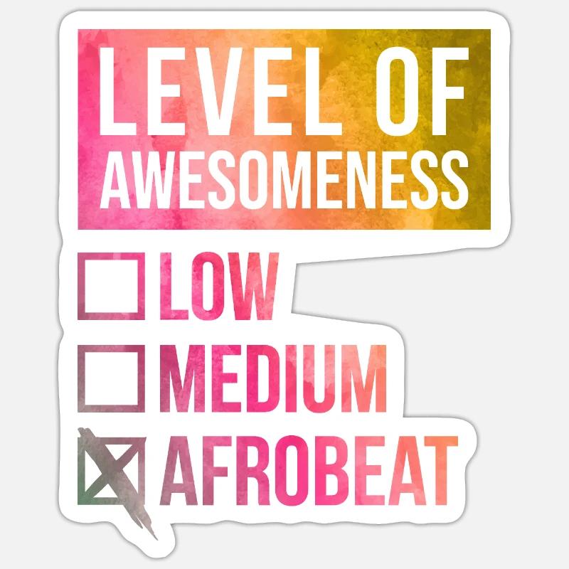 afrobeat - Sticker taille S (10 x 10 cm) - blanc mat
