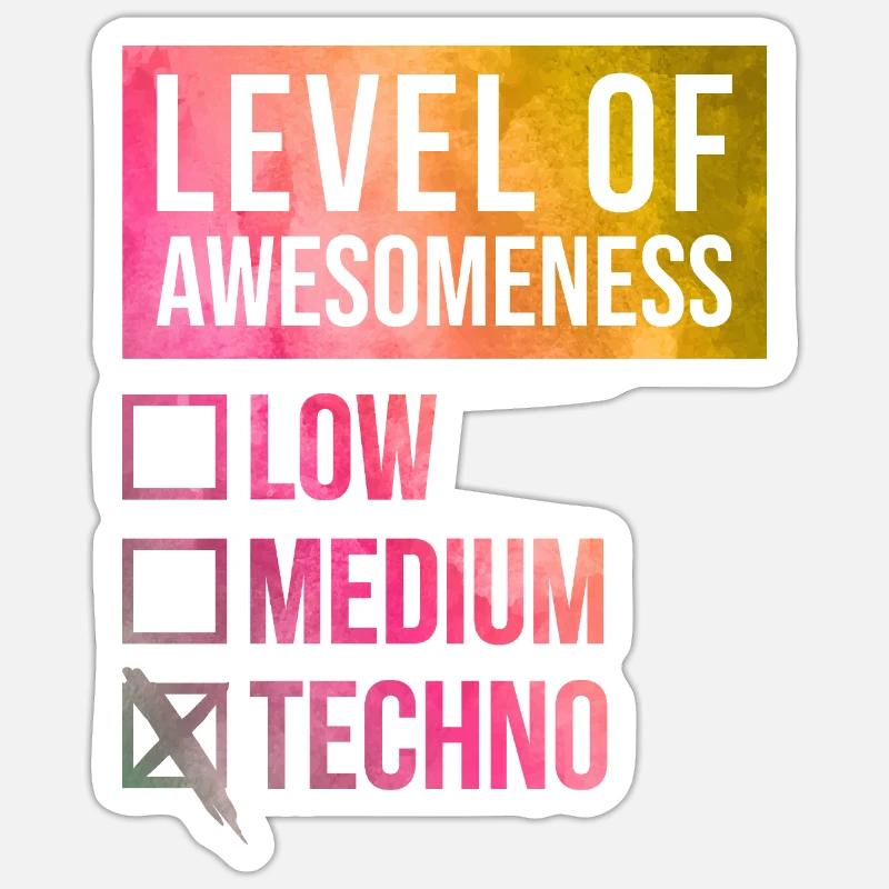 Techno Sticker Größe S (10 x 10 cm)