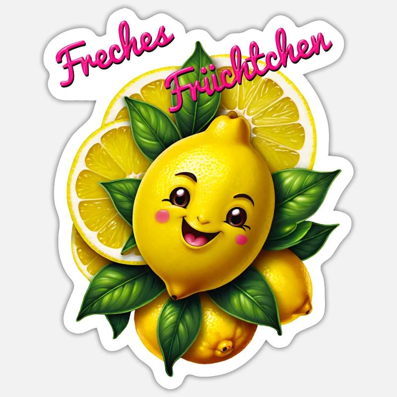 Freches Früchtchen - Sticker Größe S (10 x 10 cm) - Mattweiß