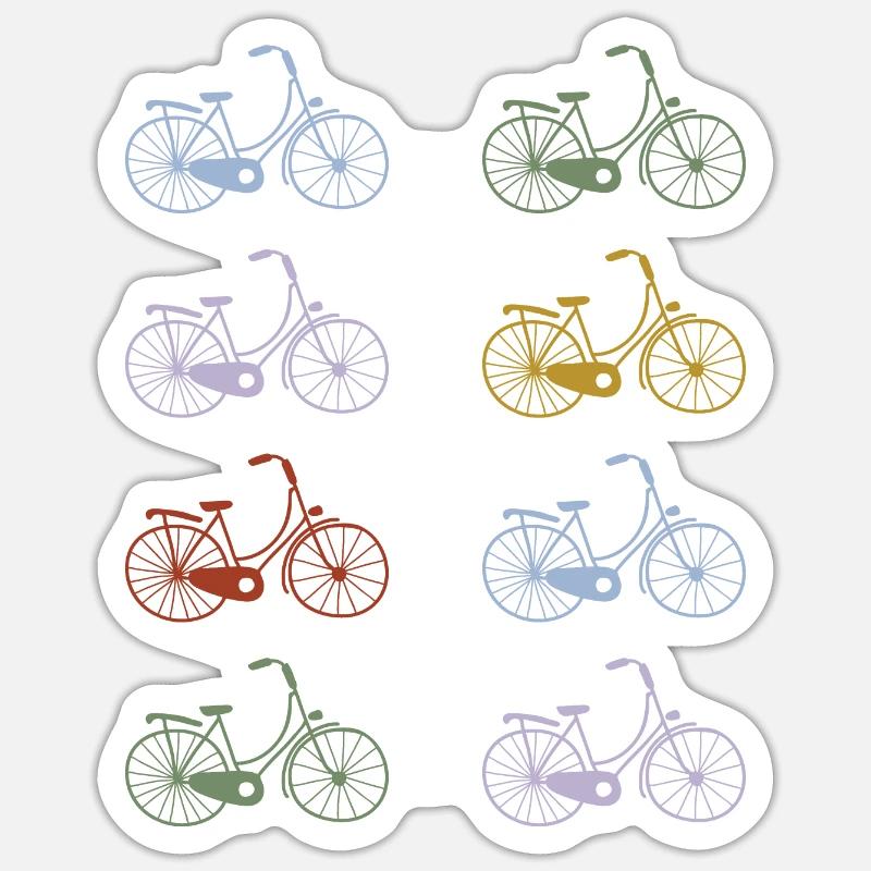 Vélos rétro peints à la main Sticker taille S (10 x 10 cm)
