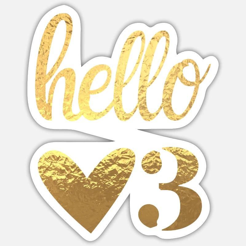 Hallo 3 - Sticker Größe S (10 x 10 cm) - Mattweiß