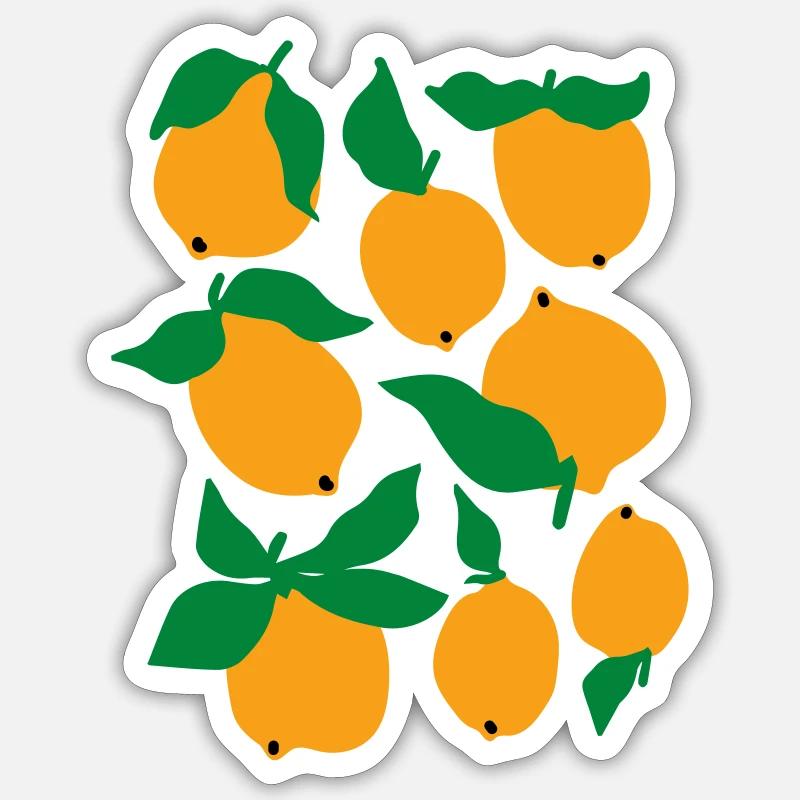 Zitrone - Sticker Größe S (10 x 10 cm) - Mattweiß