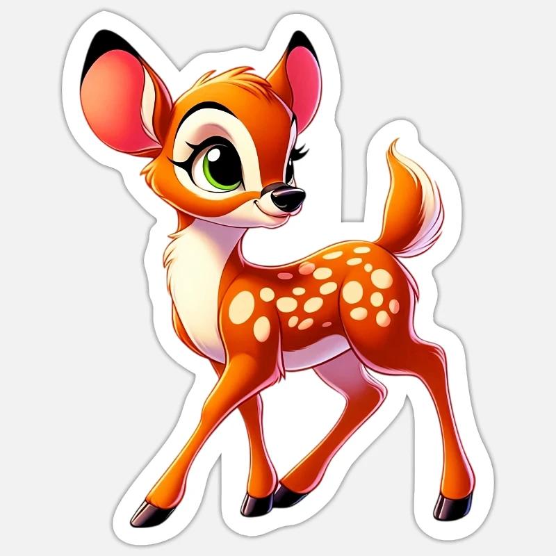Faon - Sticker taille S (10 x 10 cm) - blanc mat