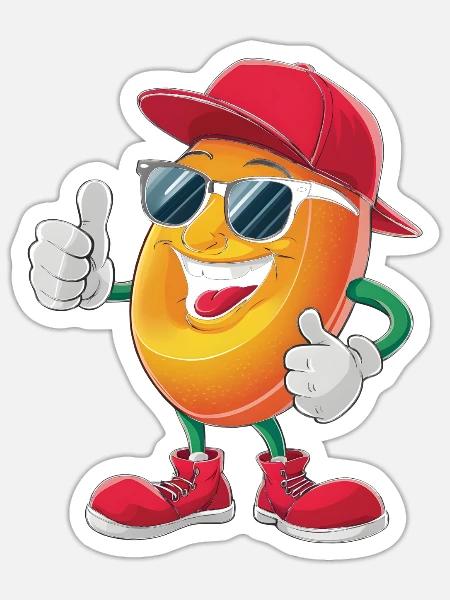 Mango - Sticker Größe S (10 x 10 cm) - Mattweiß