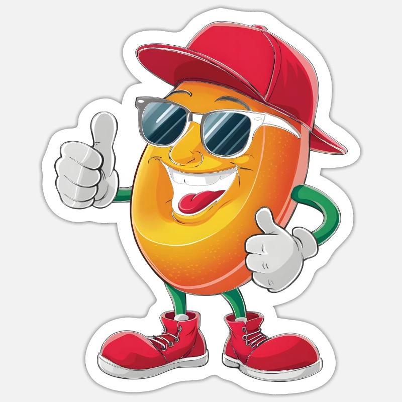 Mango - Sticker Größe S (10 x 10 cm) - Mattweiß