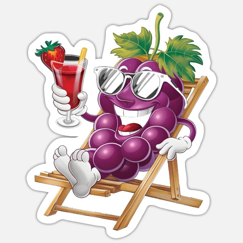 Grapes - Sticker Größe S (10 x 10 cm) - Mattweiß
