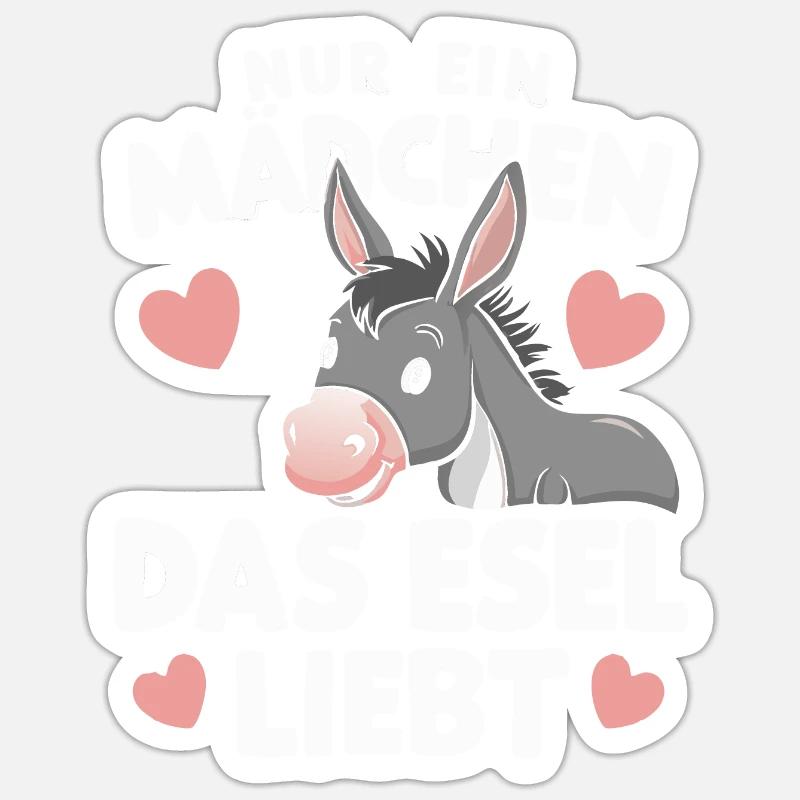 Âne âne mulet Muli - Sticker taille S (10 x 10 cm) - blanc mat