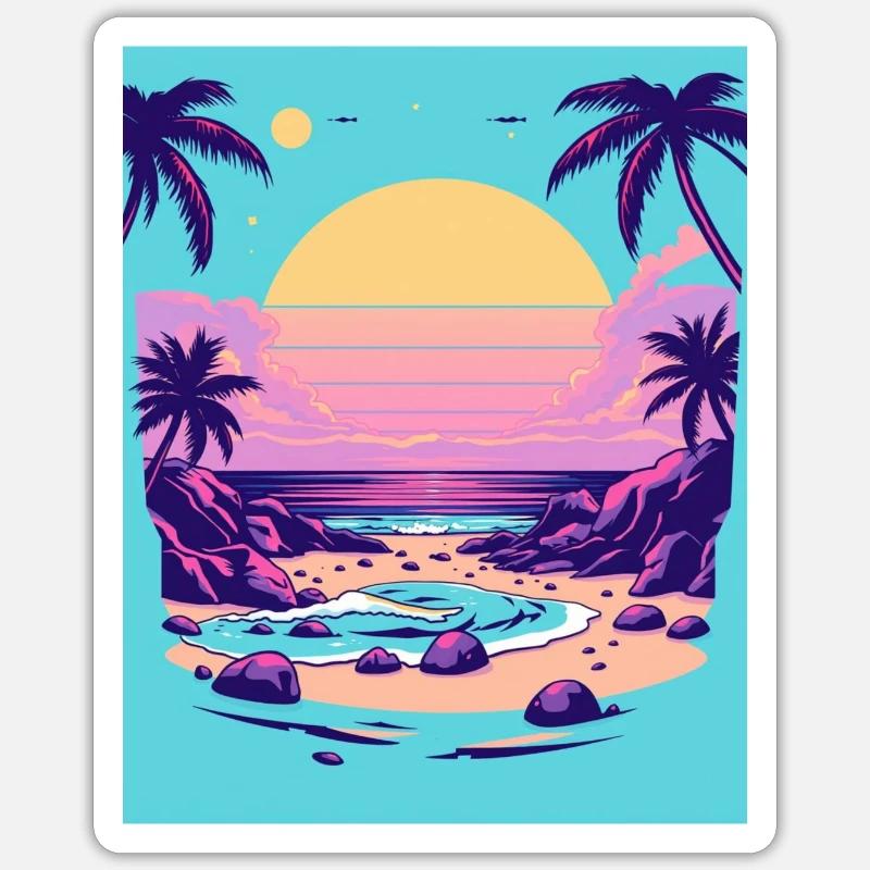 Sunset Serenity - Sticker Größe S (10 x 10 cm) - Mattweiß