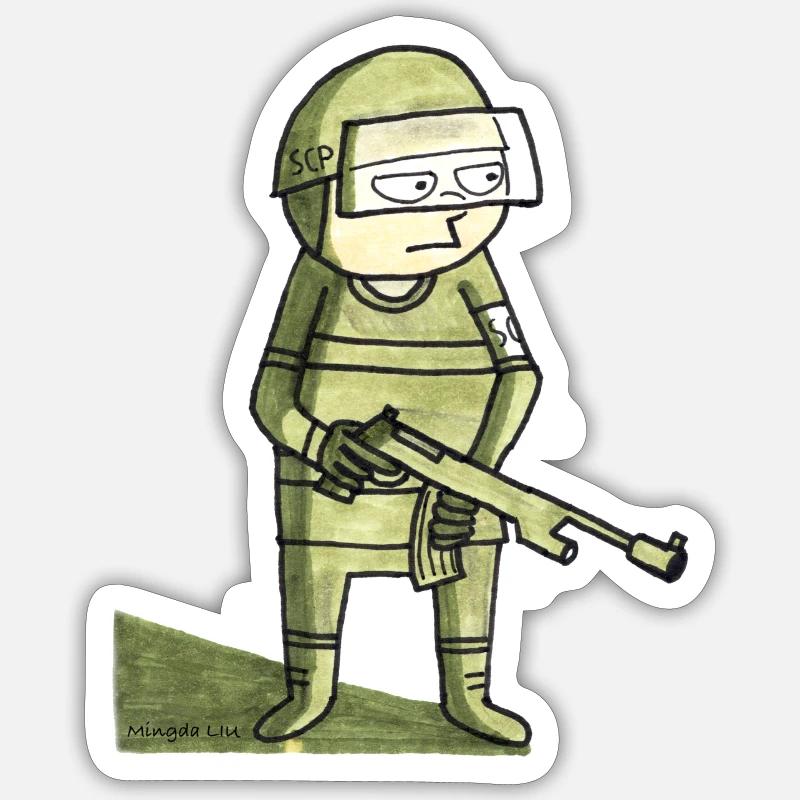 petit soldat - Sticker taille S (10 x 10 cm) - blanc mat