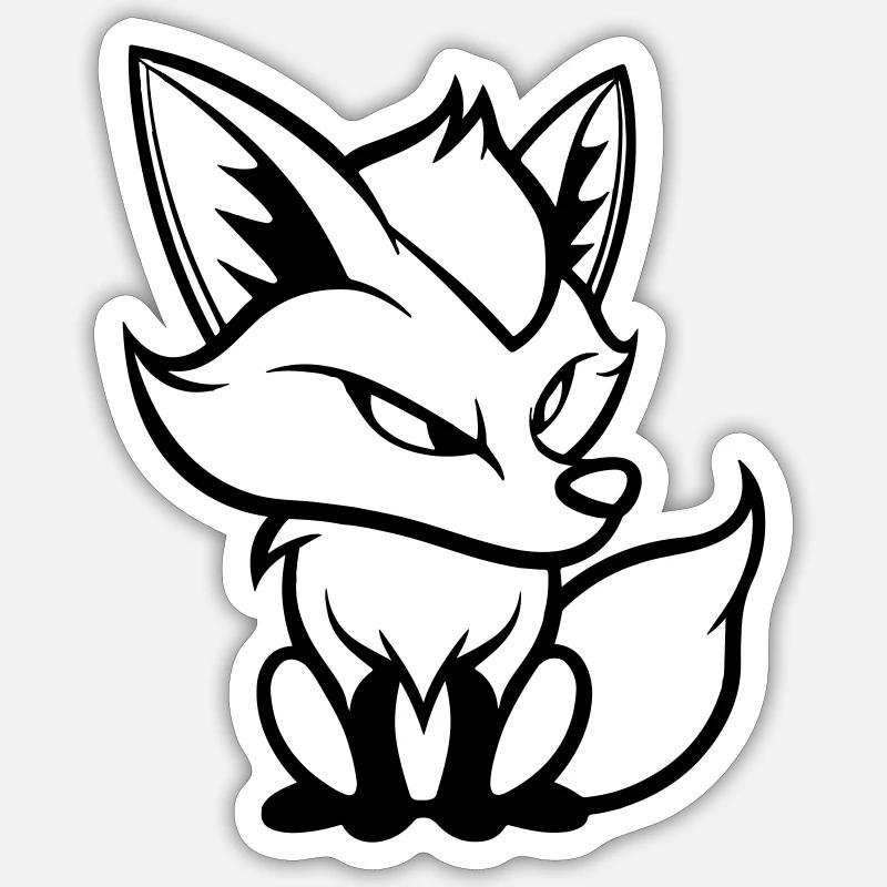 Fox Comic - Sticker size S (10 x 10 cm) - white matte